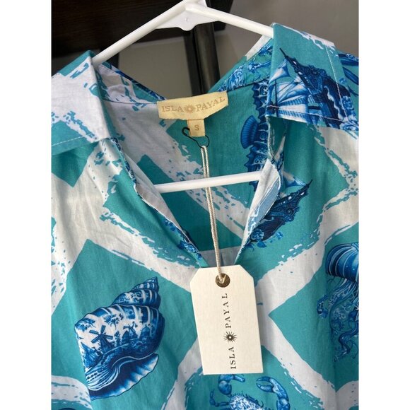 Islapayal Bergen Mini Dress Treasure Island Turquoise Womens Size Small - Picture 9 of 9